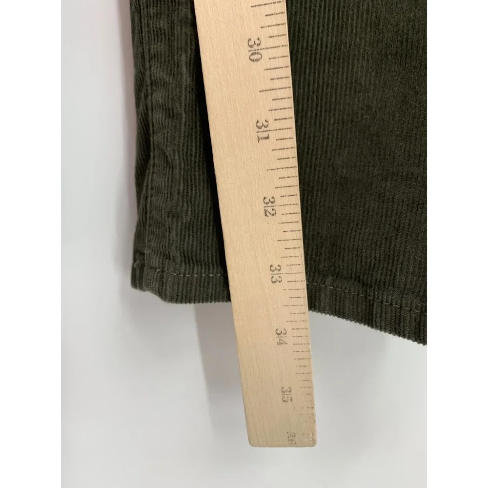 J Crew Corduroy Pants Mens 32x34 Green Slim Fit Flex Cotton Blend Fall Preppy